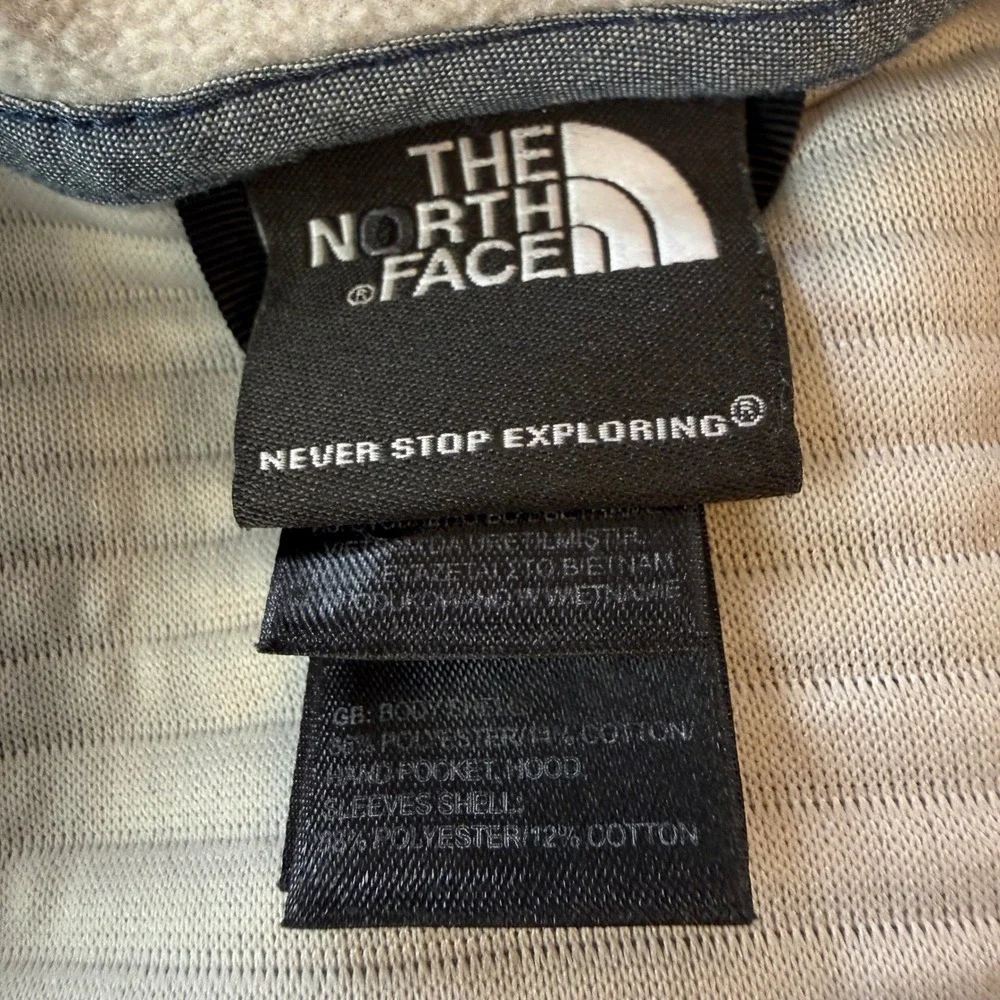 The North Face Mens Gray Ribbed Full Zip‎ Hooded Fleece Jacket Size M NF0A3Y9D